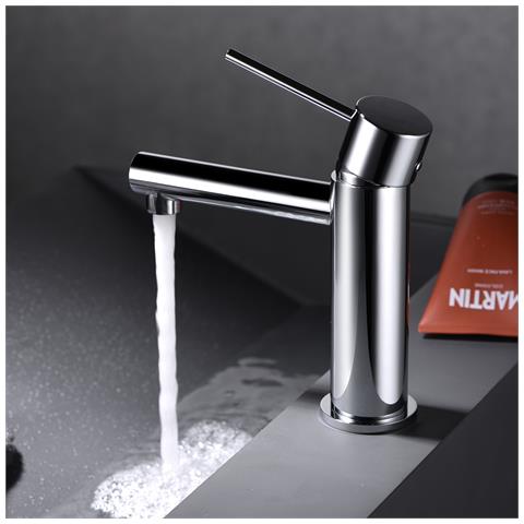 Imex Miscelatore Lavabo Monocomando In Ottone E Zama Cromato Con Cartuccia Ceramica Ø26mm E Tubi Flessibili 3-8 Inclusi Serie Milos Stick Imex-bdys045-1 - Foto 1