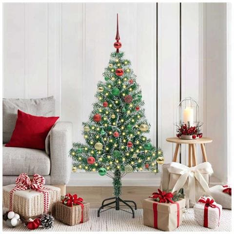 Albero di Natale Artificiale Imbiancato con Luci LED 150 cm - Foto 2