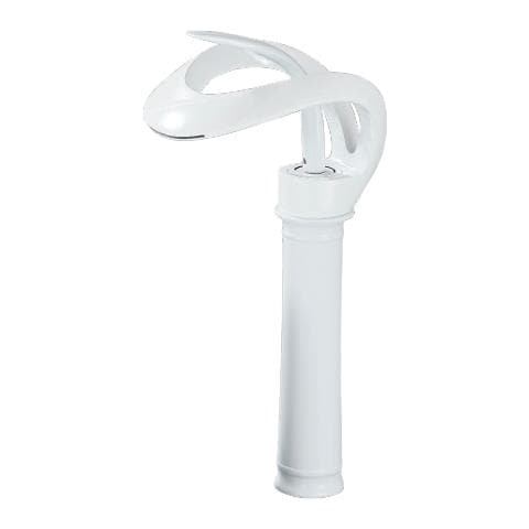 Rubinetto per lavabo da bagno, Blackswan, tipo M220, modello bianco con bocca a cascata e montaggio su piano, misura 34 cm - Foto 1