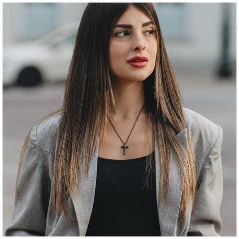 Collana Da Donna Premium [leggera] | Acciaio Inossidabile 316l | Colore: Nero - Foto 6