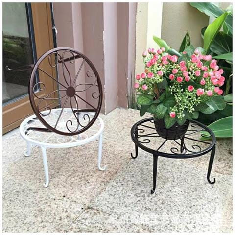 Set Di 3 Porta Piante A Un Livello In Stile Europeo - Supporto Per Vasi Di Fiori In Metallo White - Foto 5