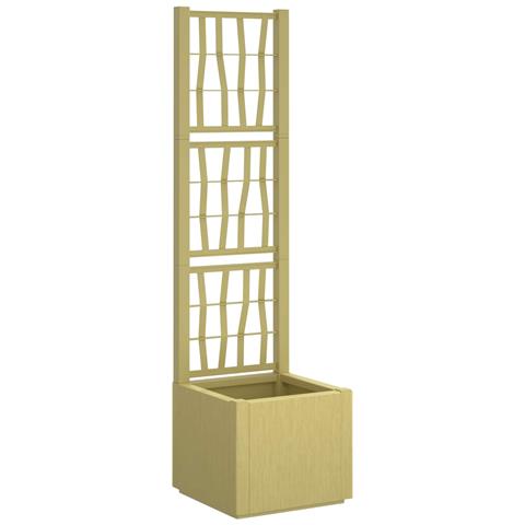 Vaso da Giardino con Trellis Verde 36 x 36 x 140 cm PP - Foto 1