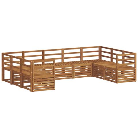 Set divani 9 pcs Naturale Legno di Acacia Massello - Foto 1