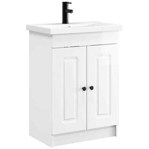 Set di mobili per il bagno Bianco Lucido 56 x 37,5 x 81 cm - Foto 1