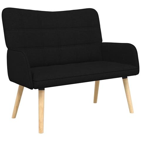 Sofa a Due Posti Nero 115 x 61 x 87 cm Tessuto - Foto 1