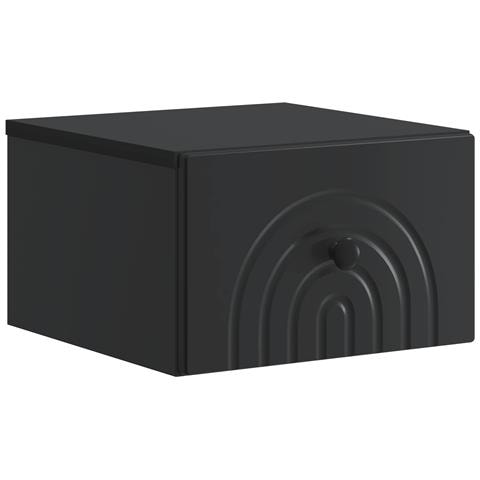 Mobiletto da notte a muro con cassetto Nero 33 x 34,5 x 20 cm - Foto 1