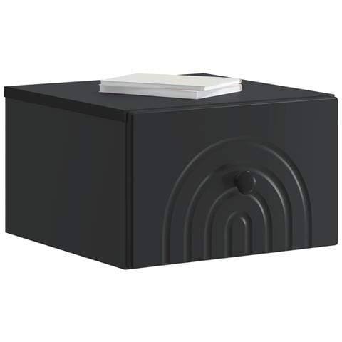 Mobiletto da notte a muro con cassetto Nero 33 x 34,5 x 20 cm - Foto 2