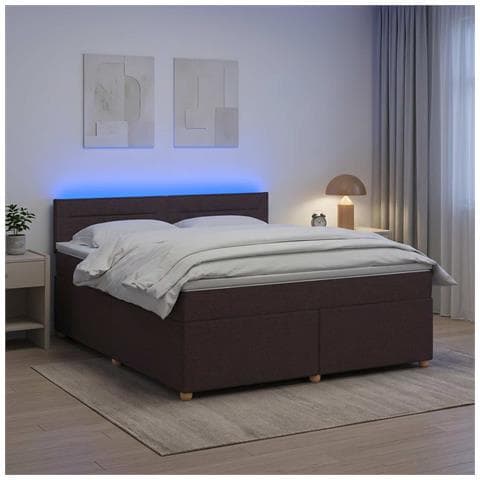 Letto box spring con materasso Marrone Scuro 140 x 200 cm - Foto 2