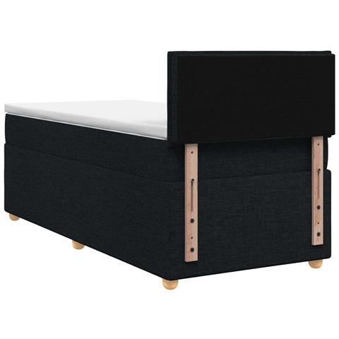 Letto box spring con materasso Nero 90 x 200 cm Tessuto - Foto 9