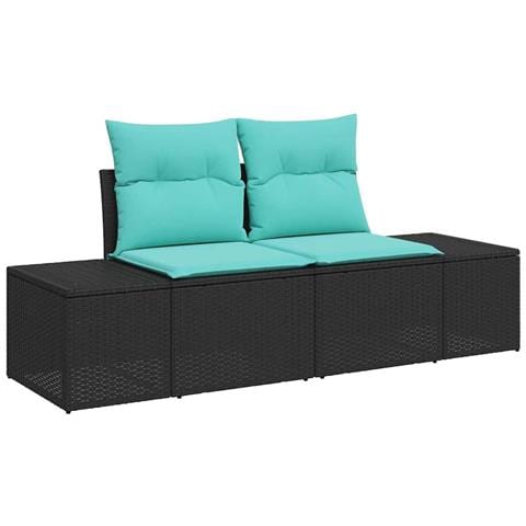 Set di divani 4 pz Nero [Sintetico]: Rattan in Polipropilene - Foto 2