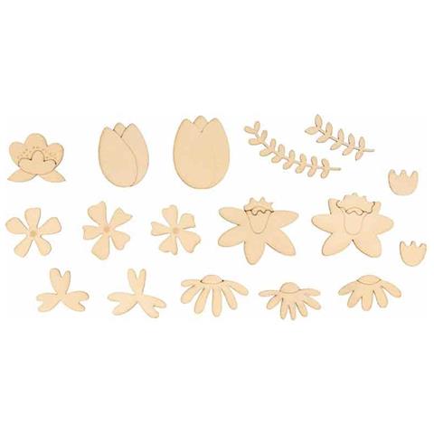 28 Mini Sagome Di Legno Per Decorare 2 Mm - Pasqua - Foto 2