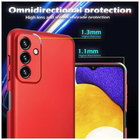 Custodia Compatibile Con Samsung Galaxy A13 5g In Rosso Metallo - Hard Case Coperchio Protettivo In Look Metallico Contro I Graffi E Gli Urti - Foto 2