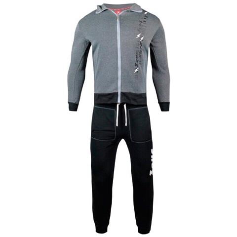 Tuta Uomo Zeus Sport Cotone Felpato Art. Mz05 : Grigio Melange Scuro \ Nero Tg L - Foto 1