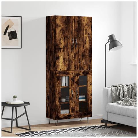 Credenza Rovere Fumo 69,5x34x180 Cm In Legno Multistrato - Foto 6