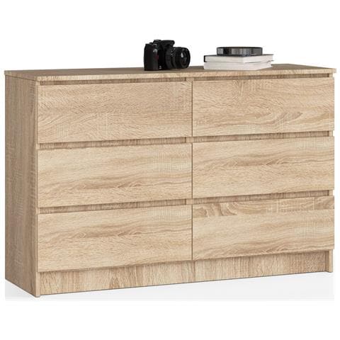 Cassettiera K140, 6 cassetti, 138x40x77 cm, Colore Sonoma Quercia - Foto 1