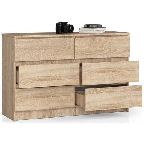 Cassettiera K140, 6 cassetti, 138x40x77 cm, Colore Sonoma Quercia - Foto 2