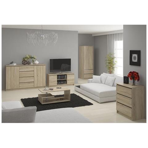 Cassettiera K140, 6 cassetti, 138x40x77 cm, Colore Sonoma Quercia - Foto 8