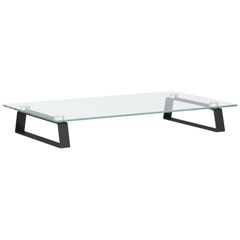 Supporto Per Monitor Nero 60x35x8cm Vetro Temperato E Metallo - Foto 2