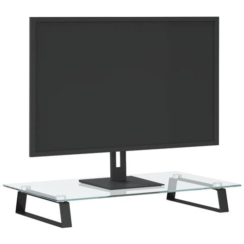 Supporto Per Monitor Nero 60x35x8cm Vetro Temperato E Metallo - Foto 3