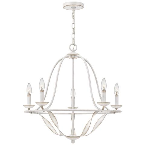 Lampadario Industrial Nordico Bradbury Acciaio Bianco Antico 5 Luci E14 - Foto 1