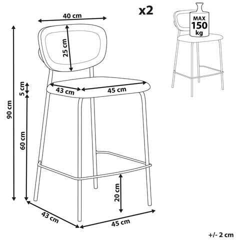 Set Di 2 Sedie Alte Mayetta Rattan Foglia Di Tè - Foto 8