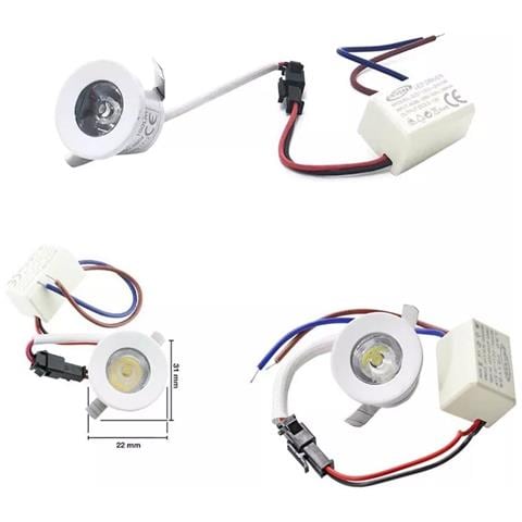 Kit 10 Faretti A Incasso Faretto 1 W Led Luce Naturale 4000 Bordo Bianco P31 - Foto 2