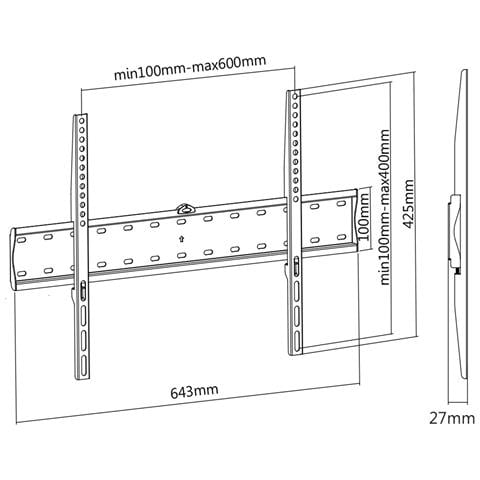 WT70F-069 Supporto TV a parete 177,8 cm (70") Nero - Foto 2