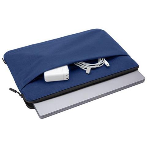 Custodia Per Macbook Pro 14 Pollici Con Tasca Con Zip In Poliestere, Blu Marine - Foto 5