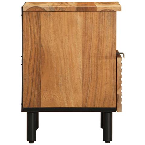Comodini 2pz 40x33x46 cm in Legno Massello di Acacia - Foto 9