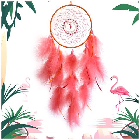 Decorazione Da Parete Con Piume Boho, Decorazione Da Parete Appesa Per Camera Da Letto Red - Foto 2