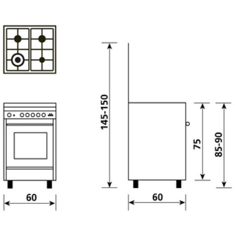 Cucina Gas SA664VI 4 Fuochi a Gas Forno Gas Classe A Dimensioni 60 x 60 cm Colore Acciaio Inox Serie Specialista - Foto 4