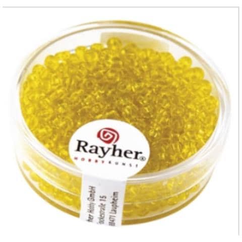 17 Grammi - Perline Rotonde In Vetro Trasparente Ø2,6mm - Colore Giallo - Foto 1