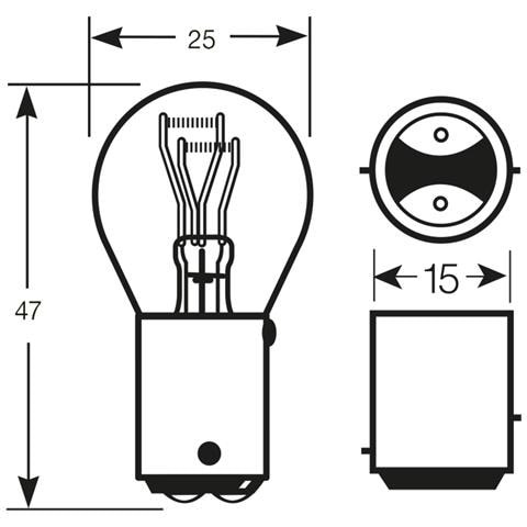 Lampadina 12v 21/5w P21/4w - Foto 2