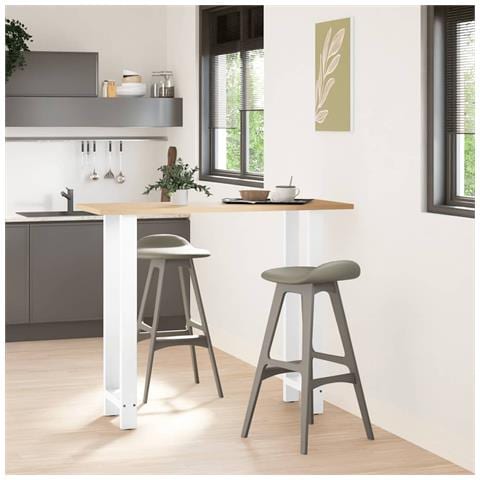 Gambe Per Tavolino Bianco 2 Pz 50x(110-111) Cm Acciaio - Foto 2