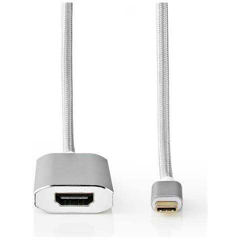 CCTB64680AL20 cavo e adattatore video 2 m HDMI tipo A (Standard) USB tipo-C Argento - Foto 1