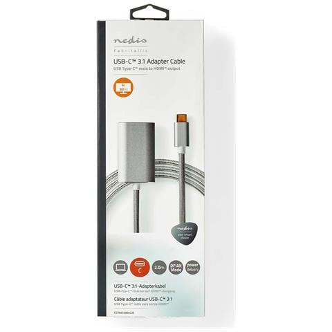 CCTB64680AL20 cavo e adattatore video 2 m HDMI tipo A (Standard) USB tipo-C Argento - Foto 6