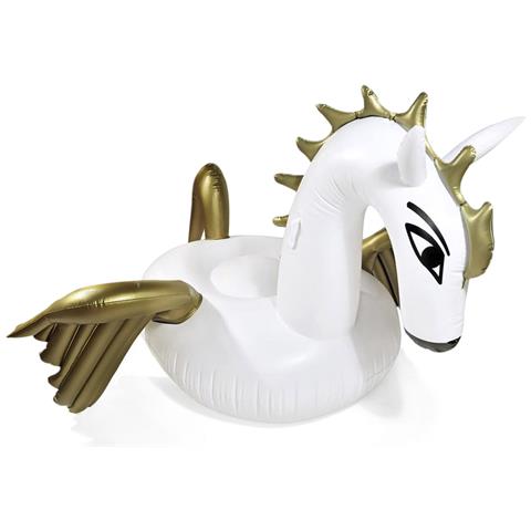 Tappetino Gonfiabile Xxl A Forma Di Cavallo Alato, Pegaso. 250x250 Cm. 250x250x130 Centimetri. Colore Bianco - Foto 1