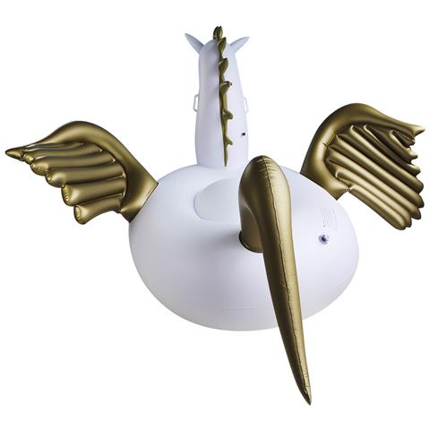 Tappetino Gonfiabile Xxl A Forma Di Cavallo Alato, Pegaso. 250x250 Cm. 250x250x130 Centimetri. Colore Bianco - Foto 2