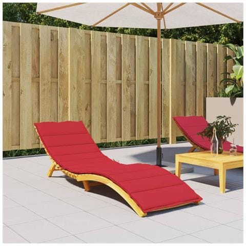 Cuscino Per Lettino Rosso 200x70x3 Cm In Tessuto Oxford - Foto 8