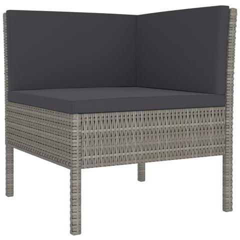 Set Divani Da Giardino 2 Pz Con Cuscini In Polyrattan Grigio - Foto 2