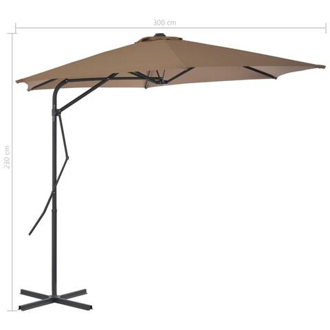 Ombrellone Da Esterni Con Palo In Acciaio 300 Cm Grigio Talpa - Foto 7