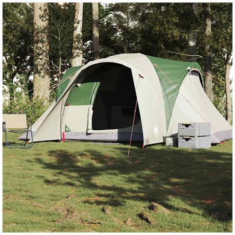 Tenda da Campeggio a Cupola per 6 Persone Verde Impermeabile - Foto 2