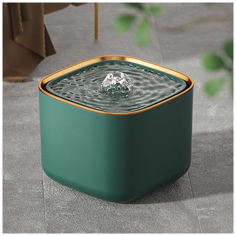 Fontana D'acqua Per Animali Domestici Lussuosa Con Finiture Dorate - Modello Aggiornato Green - Foto 3