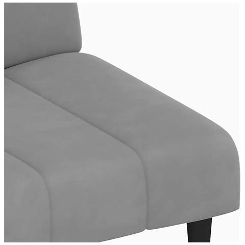 Divano Letto a 2 Posti Grigio Chiaro in Velluto - Foto 9