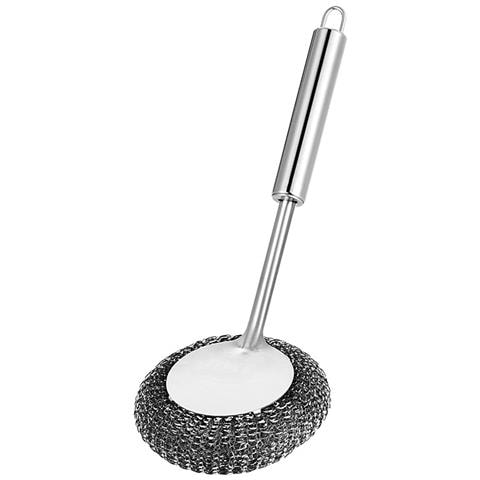 Spazzola Per Pentole In Acciaio Inossidabile Con Manico Lungo E Scrubber - Foto 1