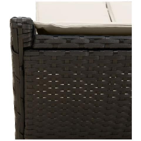 Lettino Prendisole Doppio con Cuscini Nero in Polyrattan - Foto 9
