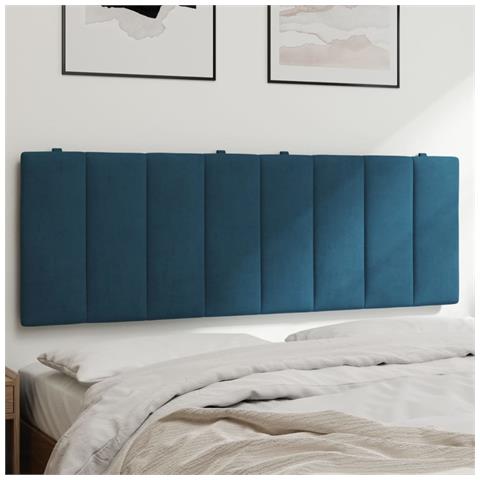 Cuscino Testiera Blu 140 cm in Velluto - Foto 2