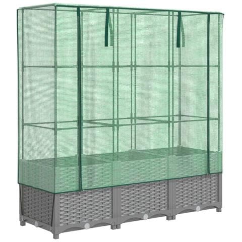 Letto Rialzato con Copertura Serra Effetto Rattan 120x40x138 cm - Foto 1