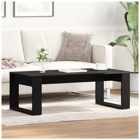 Tavolino da caffè in rovere nero 102x50x35 cm in legno ingegnerizzato - Foto 2