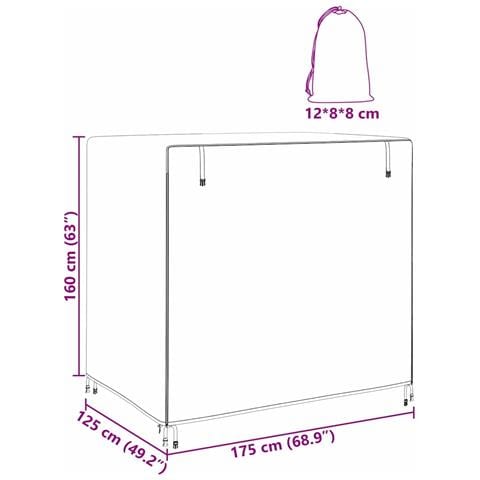 Copertura per mobili da esterno 175 x 125 x 160 cm Tessuto 210D - Foto 6